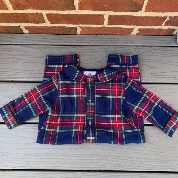 Petite Plume Windsor Tartan Flannel One-Piece Pajamas - Picture 2 of 8